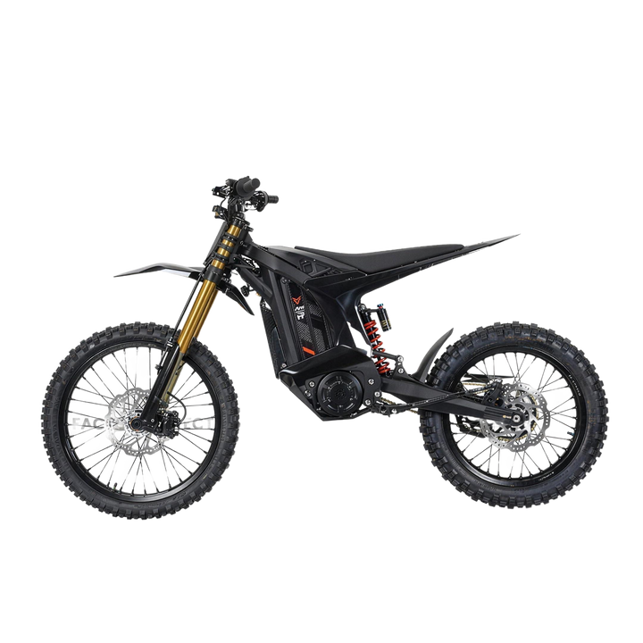 Arctic Leopard XE Pro R electric dirt bike - studio side view